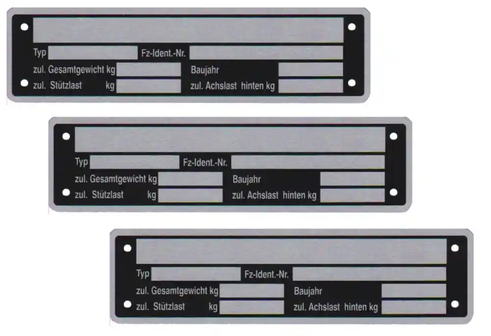 3 x blank plaque signalétique neutre trailer vers 2 Super Prix