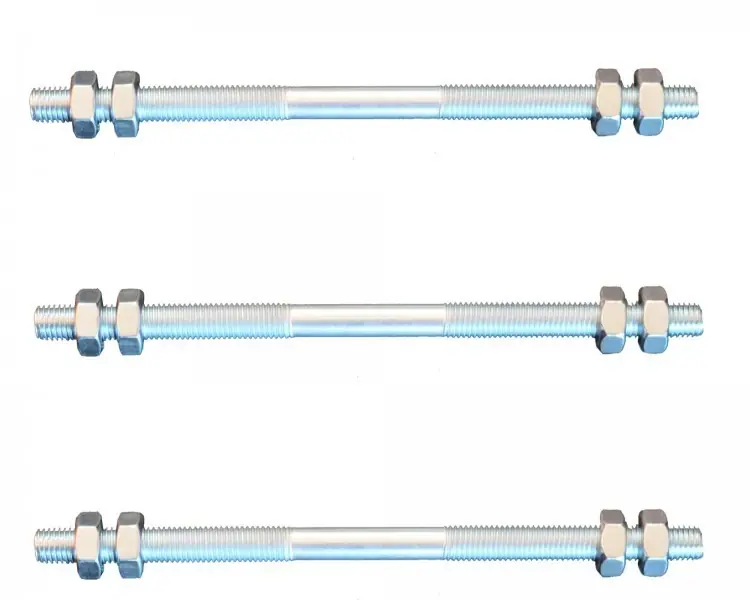 3 pièce - tige filetée M10 droite - filetage gauche 300 mm + 12 écrous Livraison Express