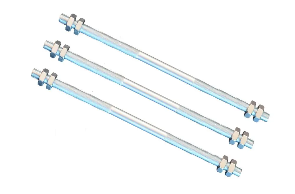 3 pièce tige filetée M10 droite – gauche filetage 500 mm + 4 écrous Premium