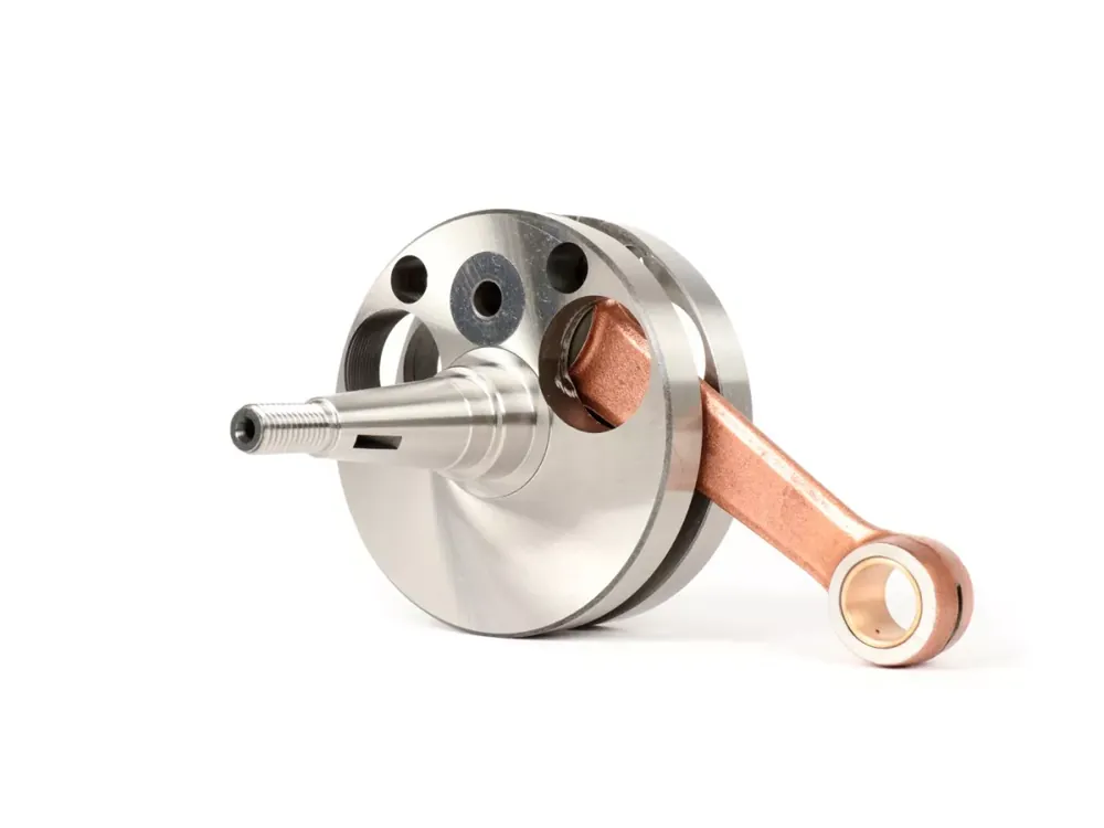Vilebrequin -TAMENI Vespa 125 VM1T (1953-1954), Hoffmann HA/HB- admission directe, course de 54mm, bielle de 110mm, maneton Ø=21mm, axe de piston Ø=15mm (palier lisse) Premium
