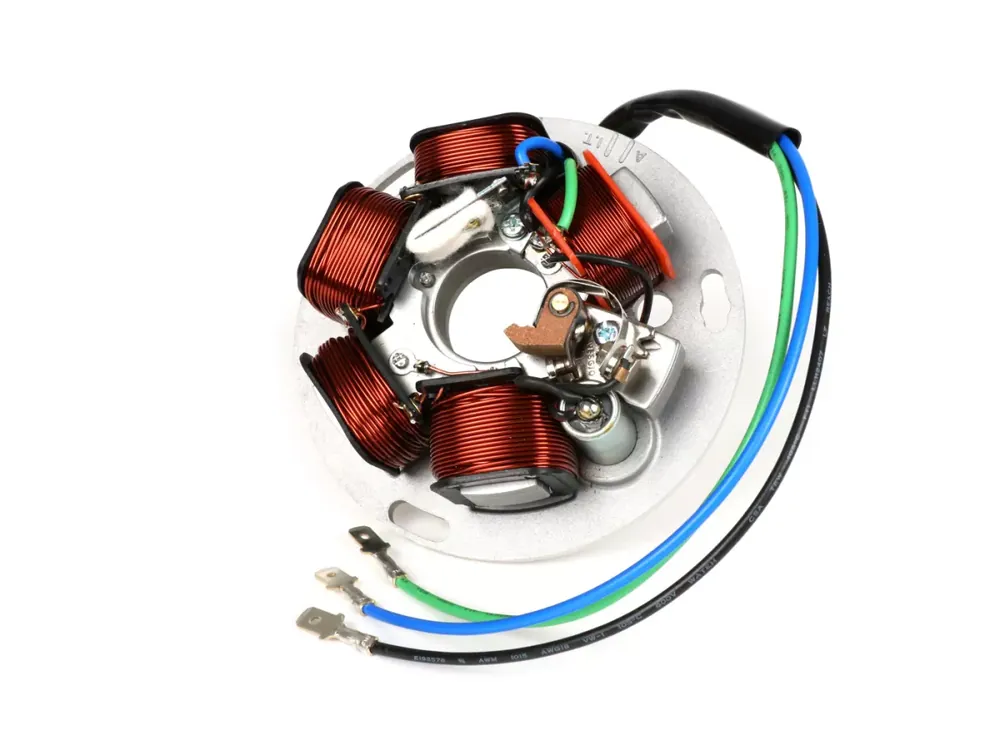 Vente Directe Allumage -BGM ORIGINAL plaque de base (allumage par contact, 3 câbles, 12V, AC)- Vespa PX – P125X, P150X, version italienne sans batterie, avec 4 clignotants