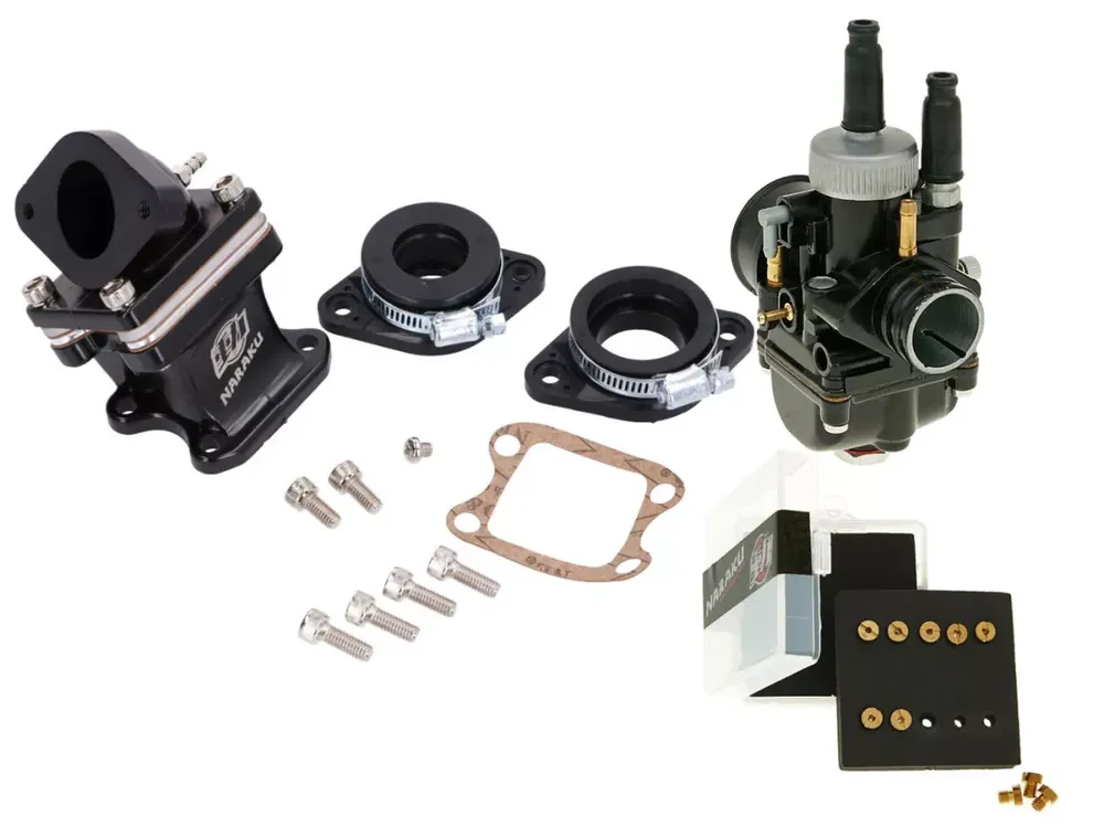 Acheter Direct Kit système dadmission -NARAKU- Big Valve V.2 avec carburateur 21mm pour Honda Dio, Peugeot Speedfight, Kymco DJ, debout