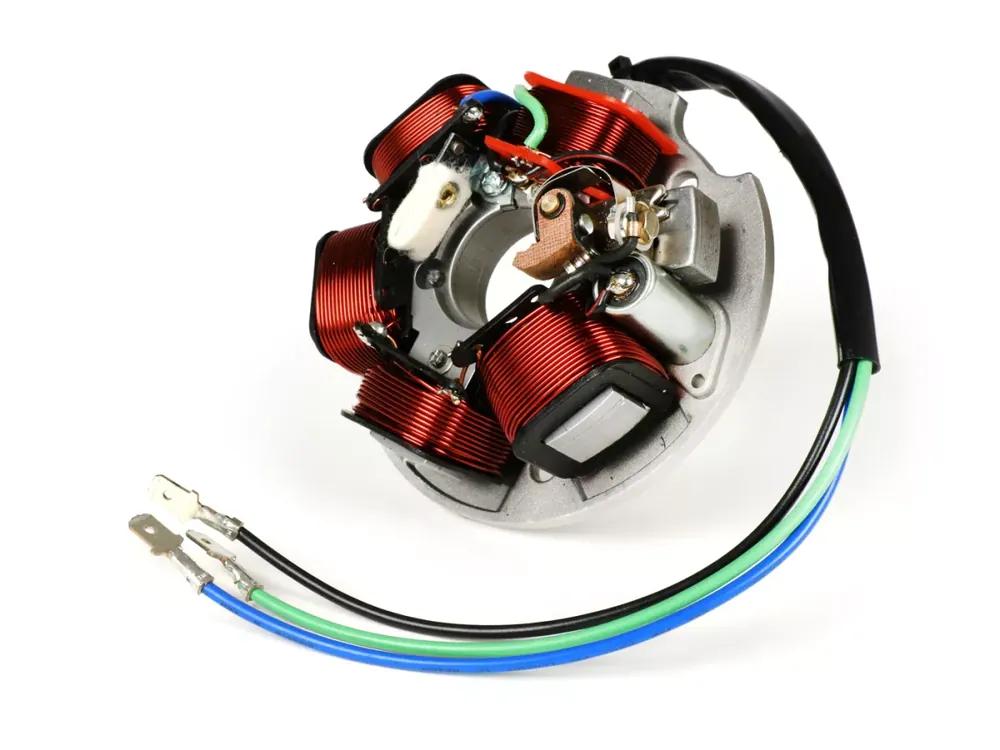 Allumage -BGM ORIGINAL stator (allumage avec rupteur, 3 câbles12V)- Vespa 50 N (D), 50 L (D), 50 R (D), 50 Special (V5A2T (D), V5B3T (D)), 50 SS (D), 50S, 50 SR, 90 SS, PV 125 (VMA1T) Petit Prix