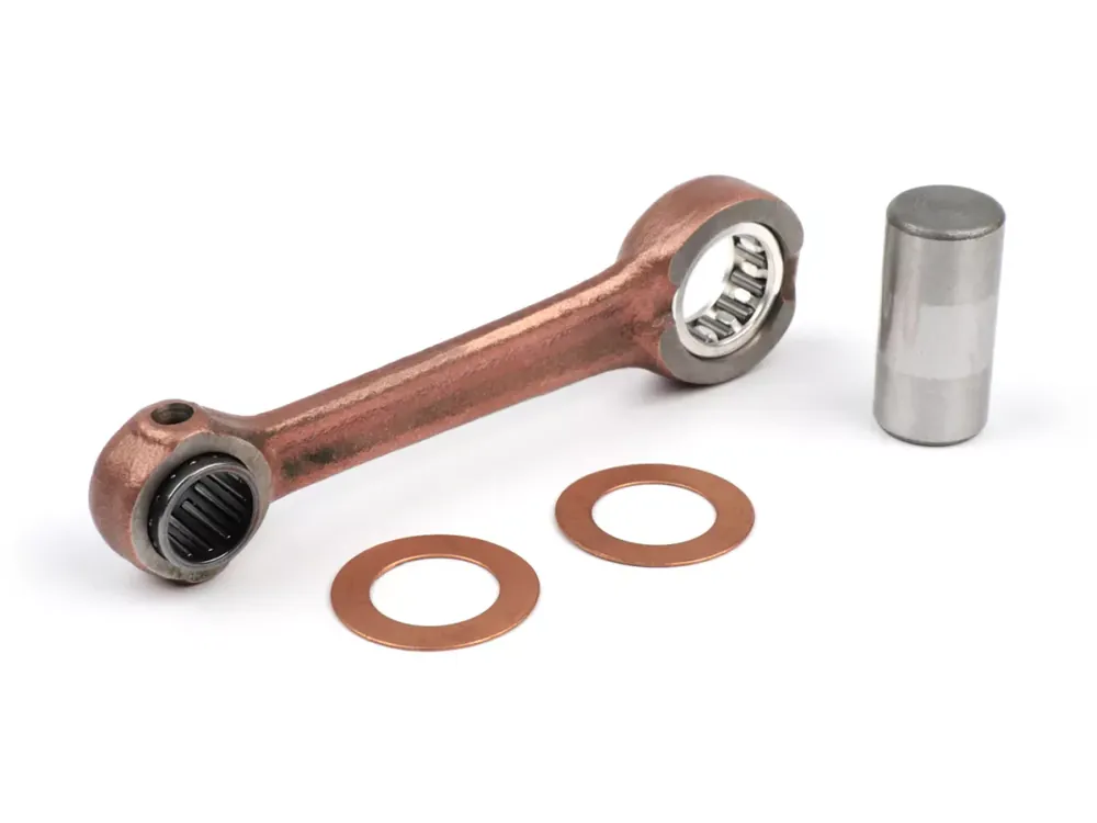 Édition Limitée Bielle -MAZZUCHELLI- Piaggio, Bravo, Boxer, Ciao, Si, SuperBravo 12mm axe de piston avec roulements argentés