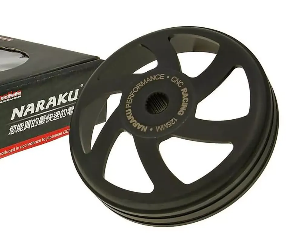 Cloche dembrayage -NARAKU- V.2 CNC 125mm pour Kymco, Honda, GY6 125/150ccm Promotion Saisonnière