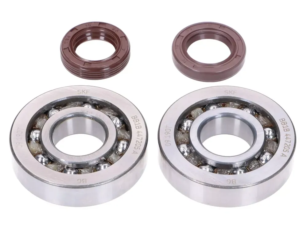 Kit roulements de vilebrequin avec joints spi -NARAKU- SKF, FKM Premium C4 Polyamide pour Piaggio Authentique