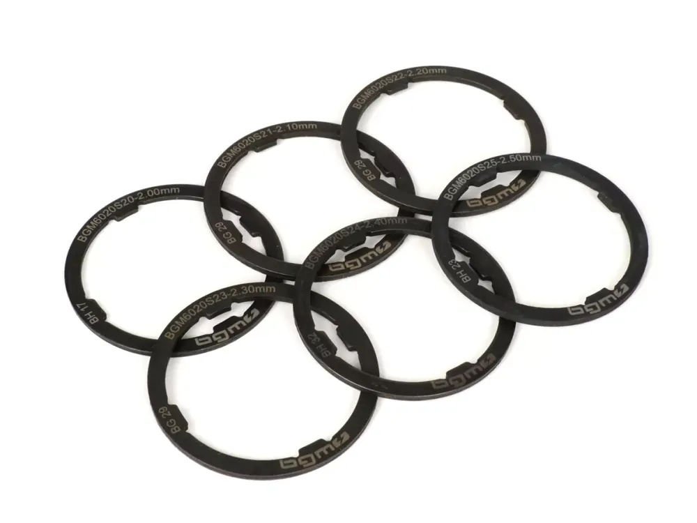 Jeu cale d&rsquo;épaisseur de boite -BGM ORIGINAL- Vespa Largeframe VNA, VNB, VBA, VBB, GL, Sprint, GT, GTR, TS, Rally, PX (-1984) – 2,00-2,50mm (+0,0 /- 0,04mm) – 6 pièces Offre Du Jour
