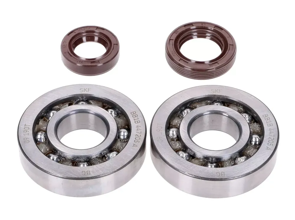 Kit roulements de vilebrequin avec joints spi -NARAKU- SKF, FKM Premium C4 cage polyamide pour Kymco, SYM vertical Gros Lot