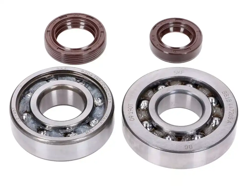 Kit roulements de vilebrequin avec joints spi -NARAKU- SKF, FKM Premium C3, C4 cage polyamide pour Peugeot vertical E2 En Vogue