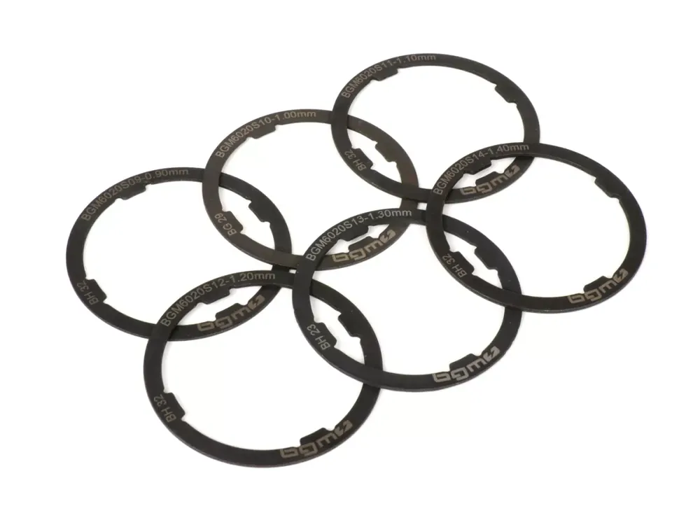 Jeu cale d&rsquo;épaisseur de boite -BGM ORIGINAL- Vespa Smallframe V50, PV125, ET3, PK – Largeframe PX EFL (1984-), Cosa, T5 125ccm – 0,90-1,40mm (+0,0 /- 0,04mm) – 6 pièces Top Qualité