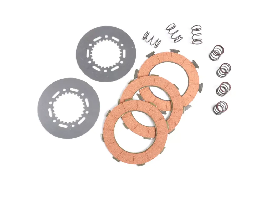 Kit disques d’embrayage garnis -BGM ORIGINAL type 7 ressorts (Vespa Rally200, PX200, T5 125cc)- 3 disques qualité premium (ressorts et disques lisses incl.) Bon Marché