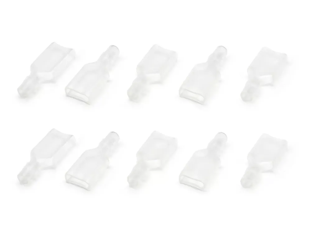 Isolateur pour cosse -platte mâle 6,3mm Ø=0,5-1,0mm²- DIN 46248 – 10 pièces Premium