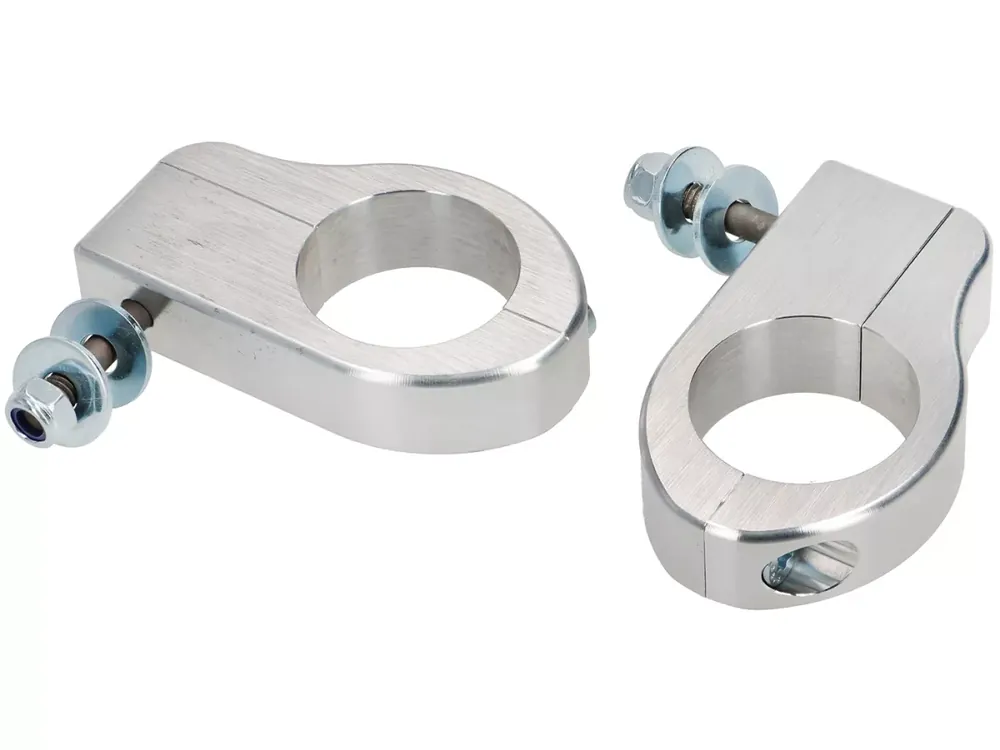 Fixation d&rsquo;amortisseur en haut -JOCKEYS BOXENSTOP- Aluminium CNC- Lambretta Series 2, 3 – LI, LIS, SX, TV, GT, DL, GP (diamètre de fourche 34mm) Commande En Gros