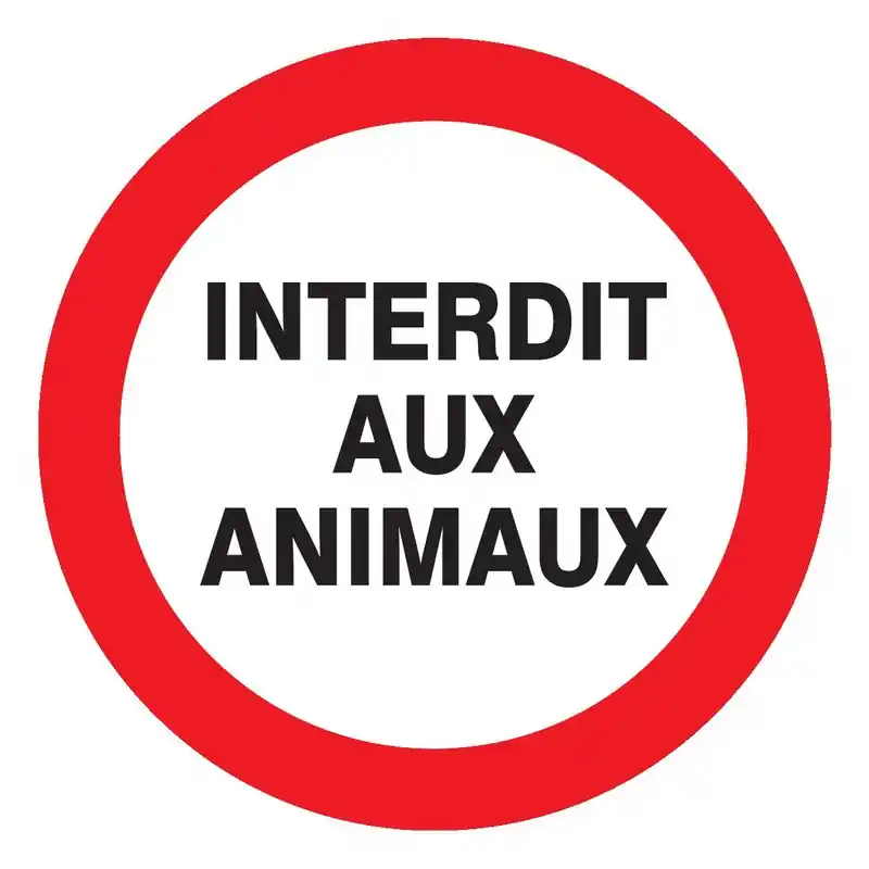 INTERDIT AUX ANIMAUX D.80MM | NORMASIGN en ADHESIF Remise